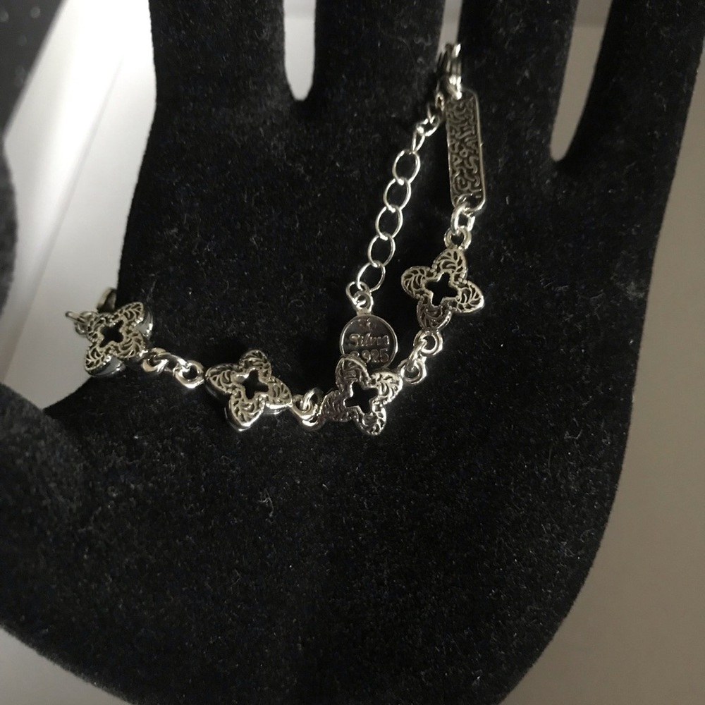 Sterling Silver Filigree Clover-Link Bracelet